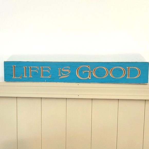 Life is Good Routed Carved Barnwood Wall Sign - Picture 1 of 9
